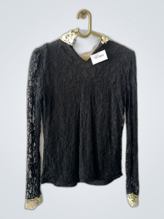 Black Lace Long Sleeve Blouse
