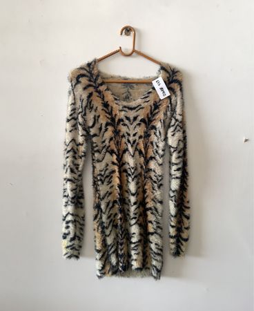 Radkon Animal Print Fuzzy Cardigan