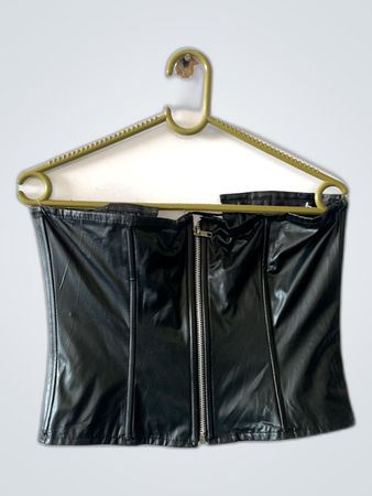 Black Leather Corset Top