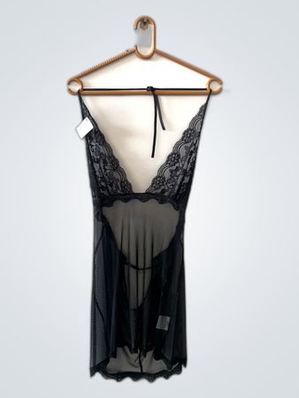 Black Lace Slip Dress