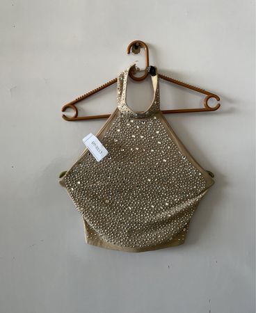 Sequined Halter Bustier Top