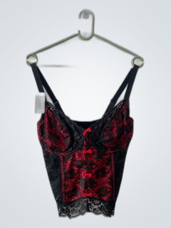 Red Lace Bustier Bra