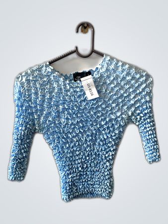 No Boundaries Blue Ruffled Blouse