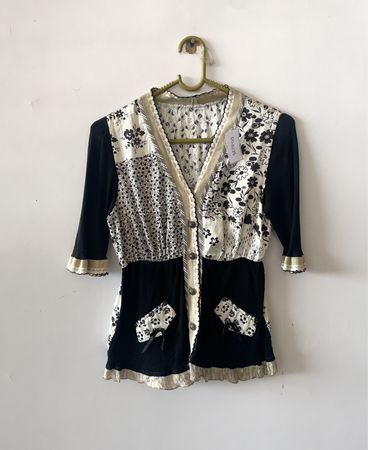 Black and White Floral Cardigan