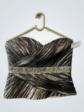 Black Strapless Bustier Top