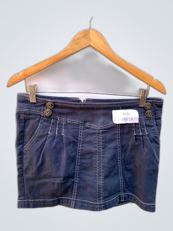Fishbone Denim Mini Skirt