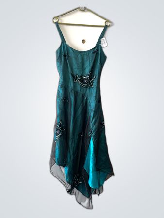Teal Embroidered Dress