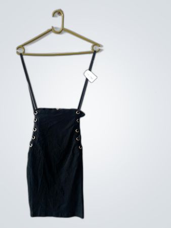 Black Lace-Up Mini Dress