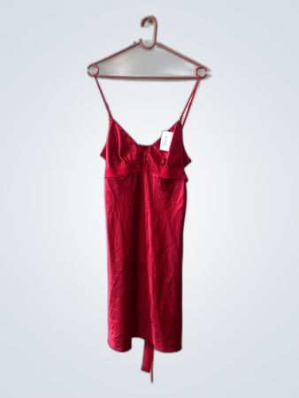 Red Satin Slip Dress