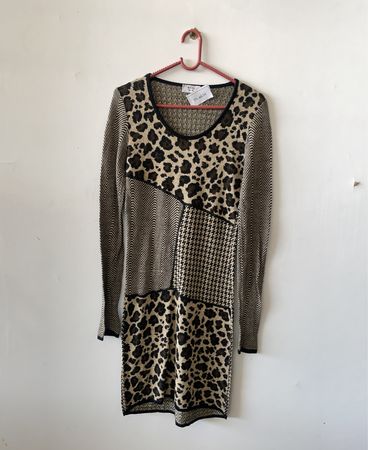 WEILL Animal Print Patchwork Dress
