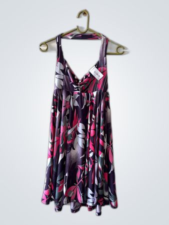 Floral Print Halter Mini Dress