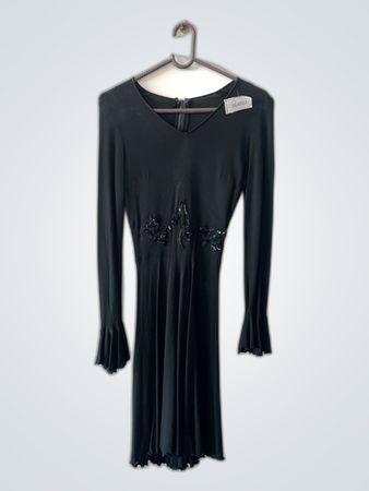 Dsquared2 Black Beaded Long-Sleeve Mini Dress