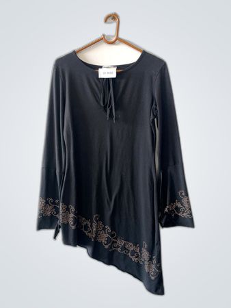 Melrose Black Embroidered Long Sleeve Blouse
