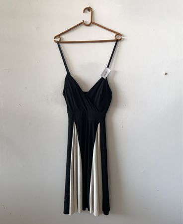 Black and White Wrap Mini Dress