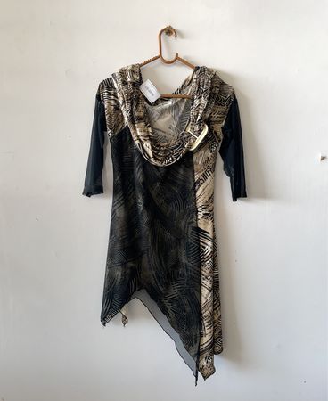 Vera Strauss Printed Draped Blouse