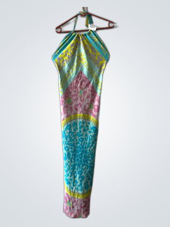 Multicolored Halter Maxi Dress
