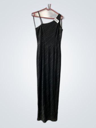 Black One-Shoulder Maxi Dress