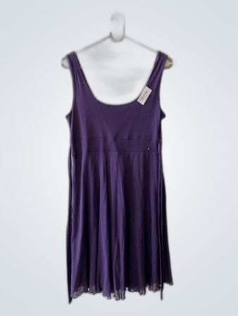 Purple Sleeveless Wrap Mini Dress