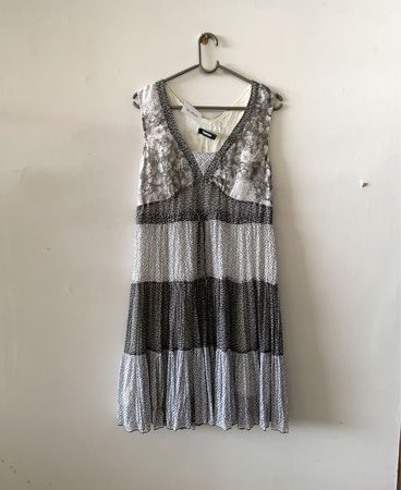 Taifun Gray and White Floral Dress