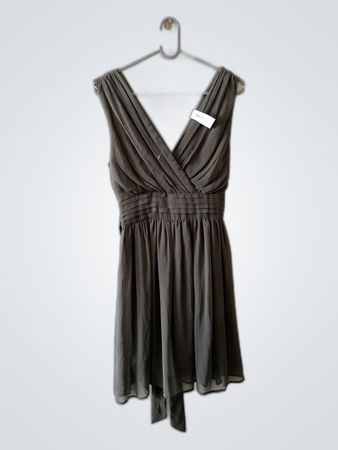 Gray Sleeveless Wrap Mini Dress