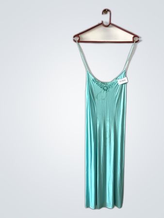 Aquamarine Lace Trim Slip Dress