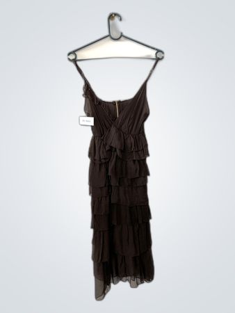 Taupe Ruffled Mini Dress