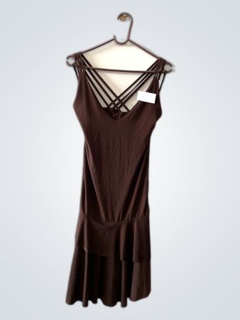 Unbranded Brown Crisscross Strap Mini Dress