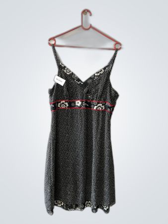 Black Polka Dot Sleeveless Mini Dress