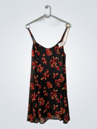 Unbranded Black Floral Slip Dress