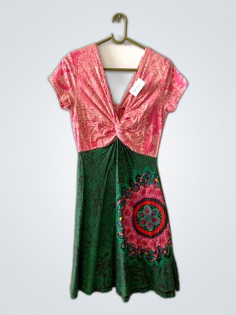 Printed Twist Front Mini Dress