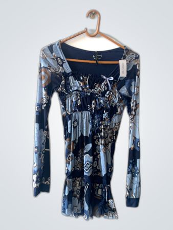 D&G Printed Long Sleeve Mini Dress