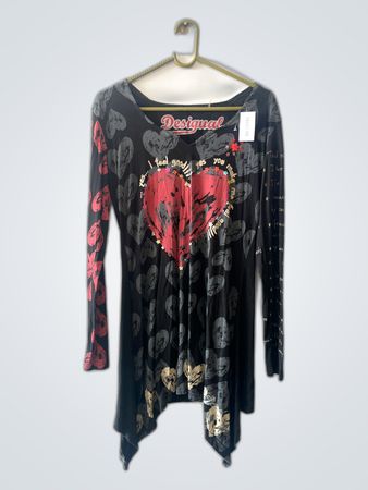Desigual Herz Druck Langarmshirt