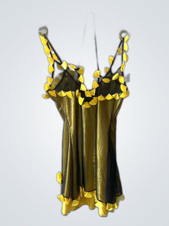 Sheer Black and Yellow Lingerie Dress