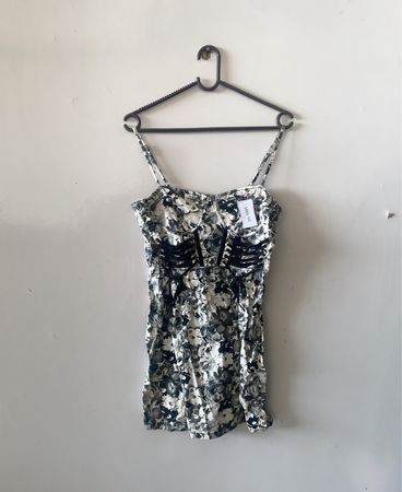 Okay Lace-Up Printed Corset Top