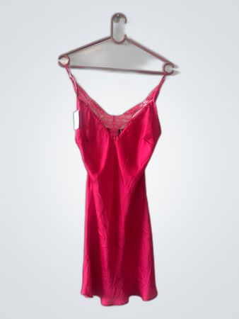 Pink Lace-Trimmed Chemise