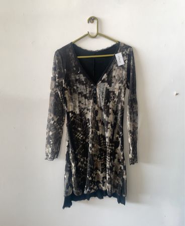 Zara Printed Long Sleeve Blouse