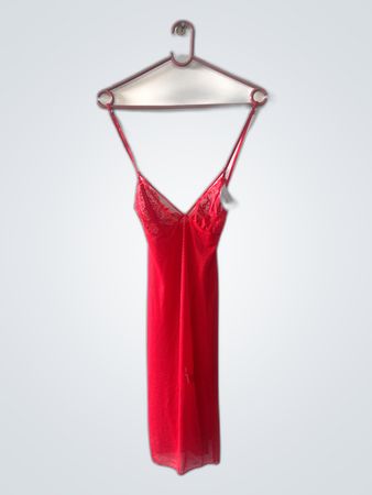 Red Lace Trim Chemise