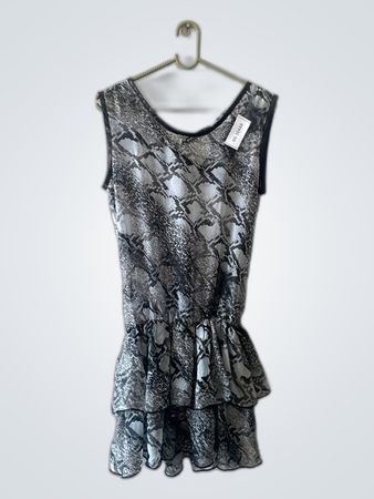 NCOOL Sheer Snake Print Mini Dress