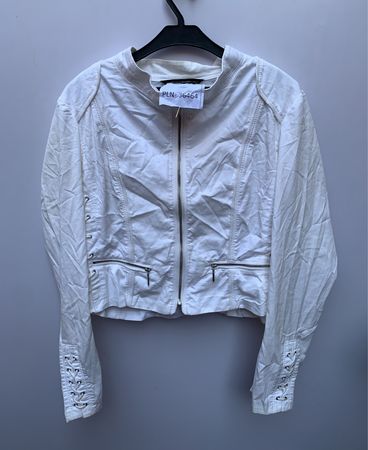 White House Black Market White Lace-Up Jacket
