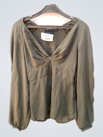 ASOS Design Green Wrap Blouse