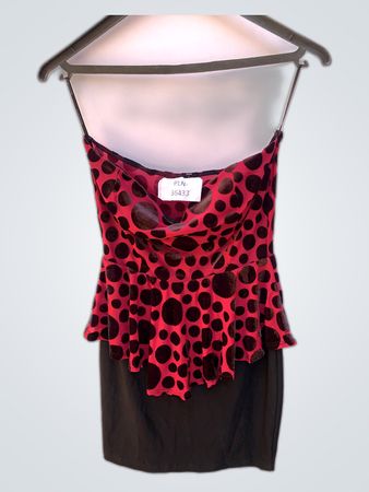 PLN Polka Dot Strapless Mini Dress