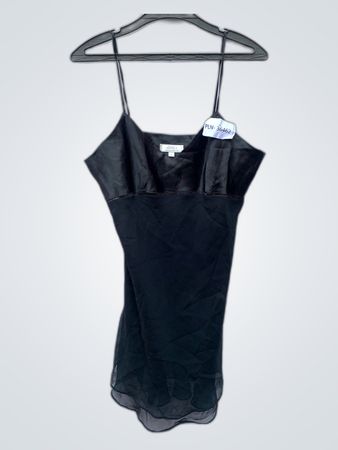Lady's Black Satin Slip Dress