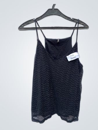 PLN Black Sequined Camisole Top