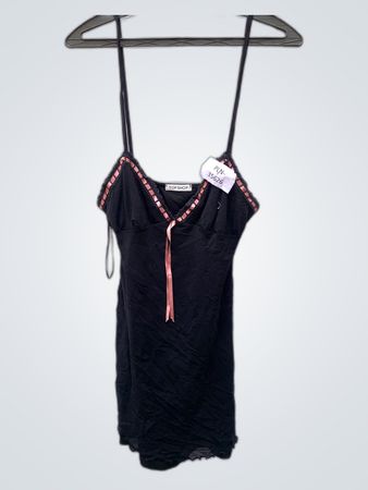 Topshop Black Camisole with Pink Trim