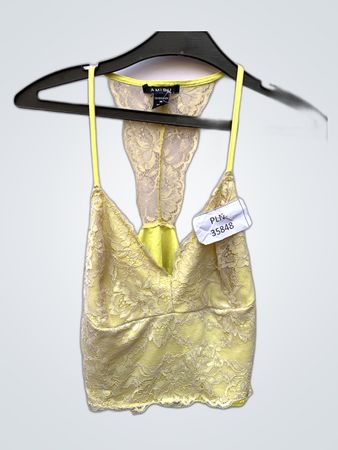 Amisu Yellow Lace Camisole