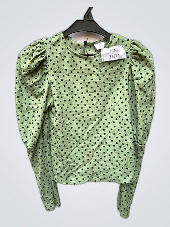 Zara Printed Puffed Sleeve Blouse