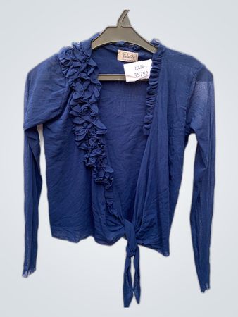 Pomellato Navy Blue Ruffled Cardigan