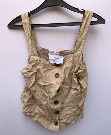 Lost + Found Beige Ruffle Blouse