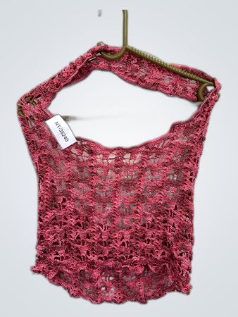 Pink Cropped Knit Top