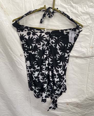 Black and White Floral Swimsuit